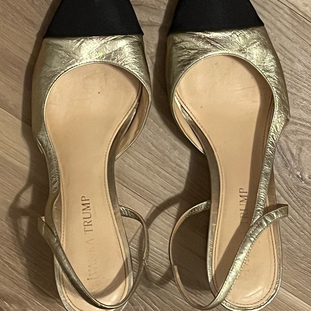 Ivanka Trump Metallic Gold and Black Heels